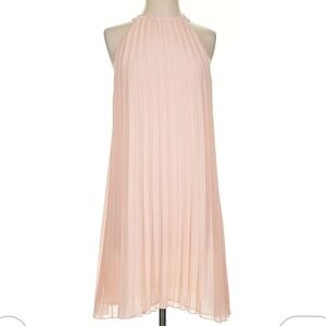 Sz XL H&M Pleated Halter Chiffon Flowy Summer Midi Dress - Blush Pink